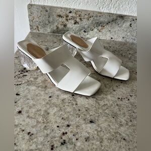 Elegant White Women's Heeled Sandals
